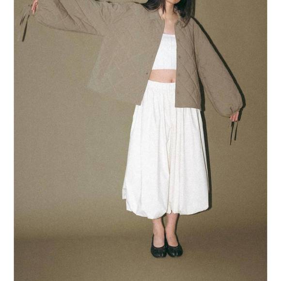 NEW MOD REF tie sleeve quilted long sleeve jacket in olive - Picture 6 of 6